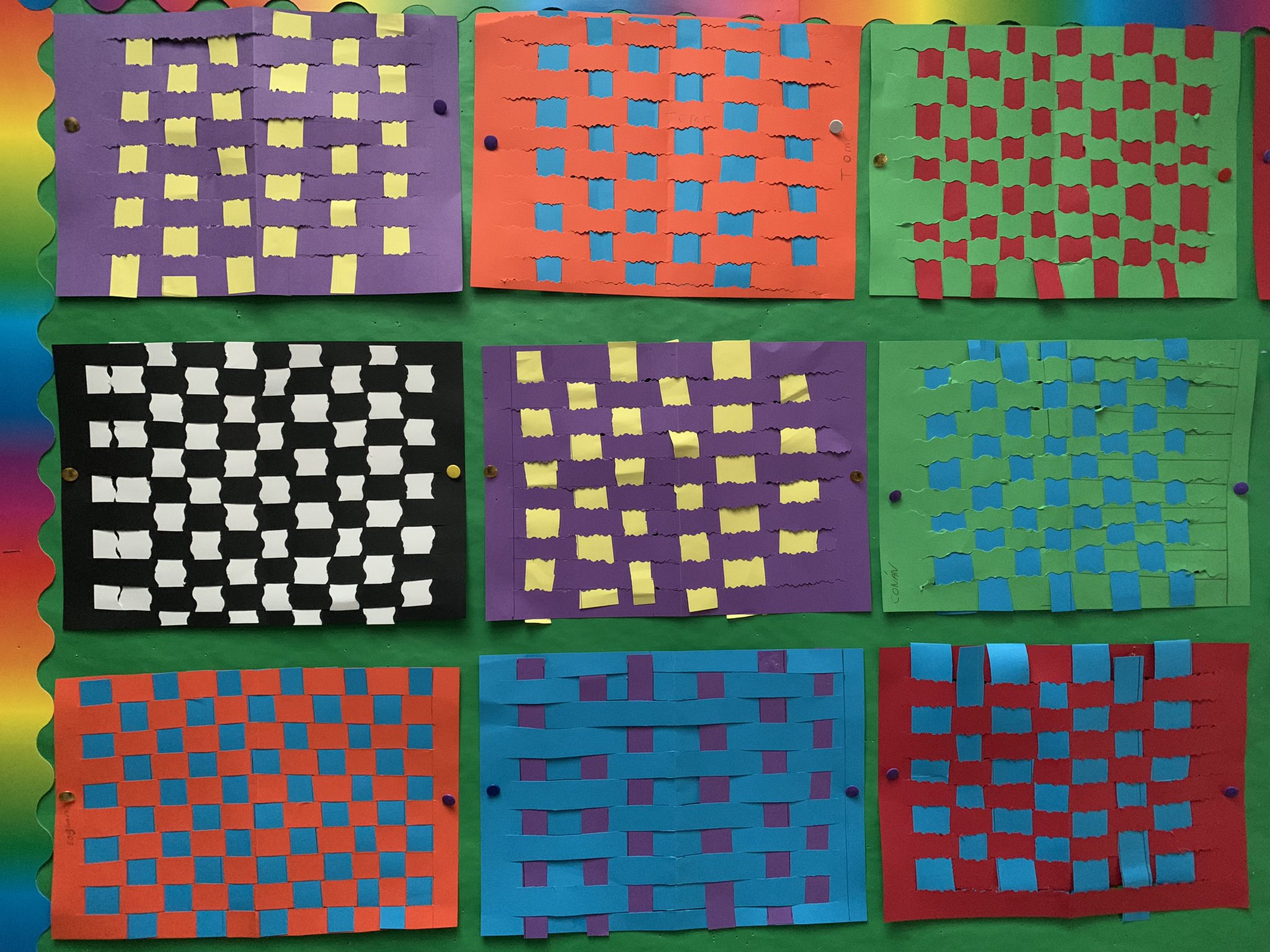 Ransboro NS on Twitter "Paper weaving art work completed by pupils in
