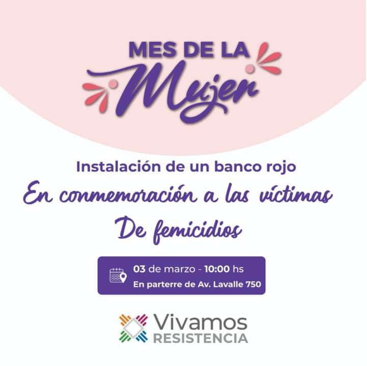 #Resistencia comienza las actividades en el marco del Mes de Corrientes, hoy en Avenida Lavalle 750 reconocimiento a víctimas de femicidios a las 10 de la mañana.