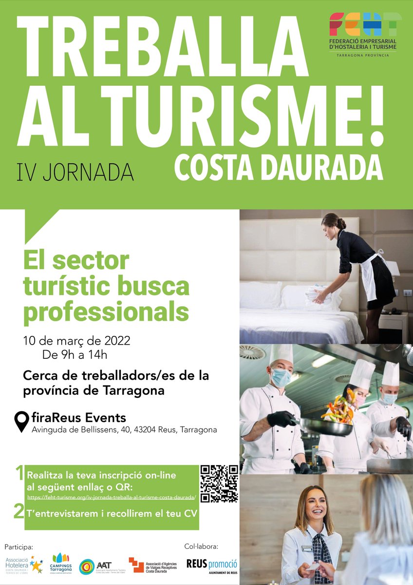 H_CostaDorada's tweet photo. Us agradaria treballar al sector del turisme?

Doncs no et perdis la IV Jornada de #treballaalturisme ‼️

Inscriu-te a https://t.co/FUGI7o1ogh https://t.co/cbES6Cblds