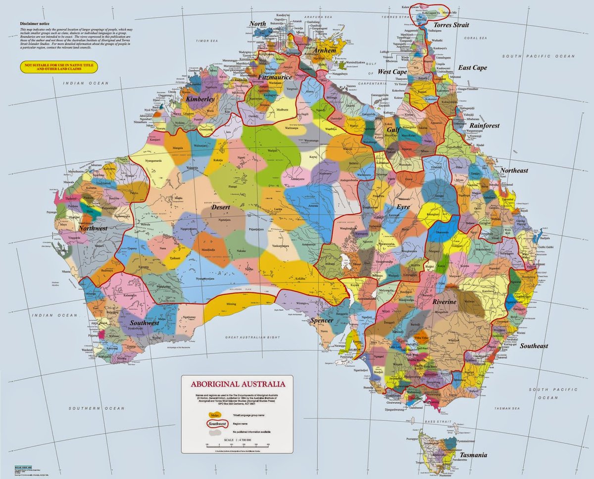 Chen1900FU's tweet photo. In highschool I had learnt about Aboriginal Peoples and knew there were different mobs BUT wasn’t aware of SO many mobs around Australia until I saw the map. It's my first time seeing the map so I am very surprised. There is so much more for me to learn in this topic. #NURS1008 https://t.co/Srr8JQq6oA
