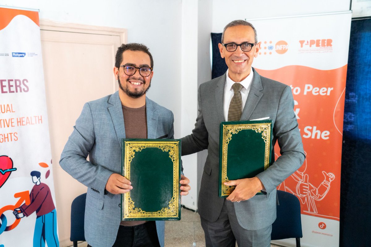 UNFPAMaroc's tweet photo. #UNFPA et @ypeer_morocco ont signé hier à Rabat un accord de partenariat pour assurer l’accès des #jeunes et des adolescents aux informations liées à la santé sexuelle et reproductive &amp; au #bienêtre.

https://t.co/lTCEUQlrrk

@CinuRabat 
@UNFPA_Arabic 
@AmbCanMaroc https://t.co/ZG6qCOhuHM