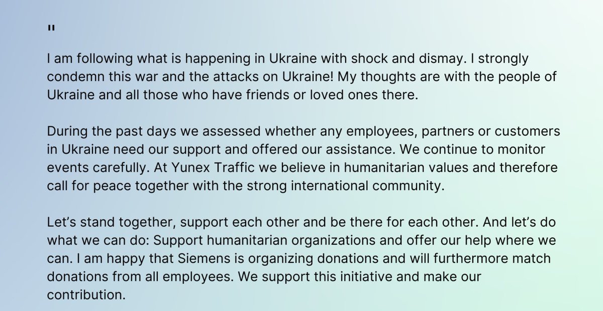 I am following what is happening in Ukraine with shock and dismay. 

I strongly condemn this war and the attacks on Ukraine! My thoughts are with the people of Ukraine and all those who have friends or loved ones there.
