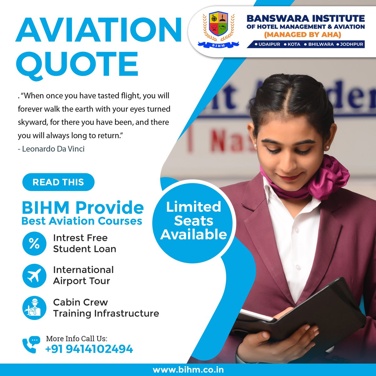 AHAINDIA1's tweet photo. BIHM provides multiple courses in Aviation like:- Diploma in Aviation and Hospitality and many more courses offered by us.
Get your hands on one of our courses and become job qualified.
For more information:
https://t.co/Uo9nK1Du6M

#trending #bihm #education #instagood #Tweets https://t.co/btaXMznoya