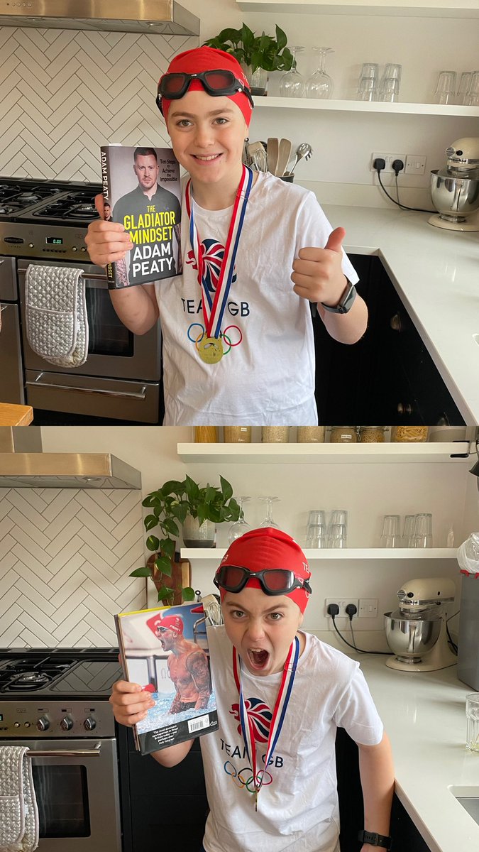kellisonsocial's tweet photo. Last #WorldBookDay for this one and there was only one he could go as @adam_peaty 🥇🏊‍♂️#idol #futurechampion https://t.co/KFWlIQE9UM