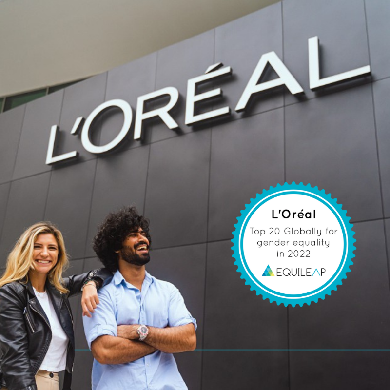 LOrealGroupe's tweet photo. For the 5th year in a row, we have been recognized as 1st in France &amp; in the top 20 worldwide for the 2022 @Equileap Global Report on #GenderEquality. Partners like Equileap help us to ensure continued progress on our longstanding commitment to gender equity 🤲 #dataforequality
