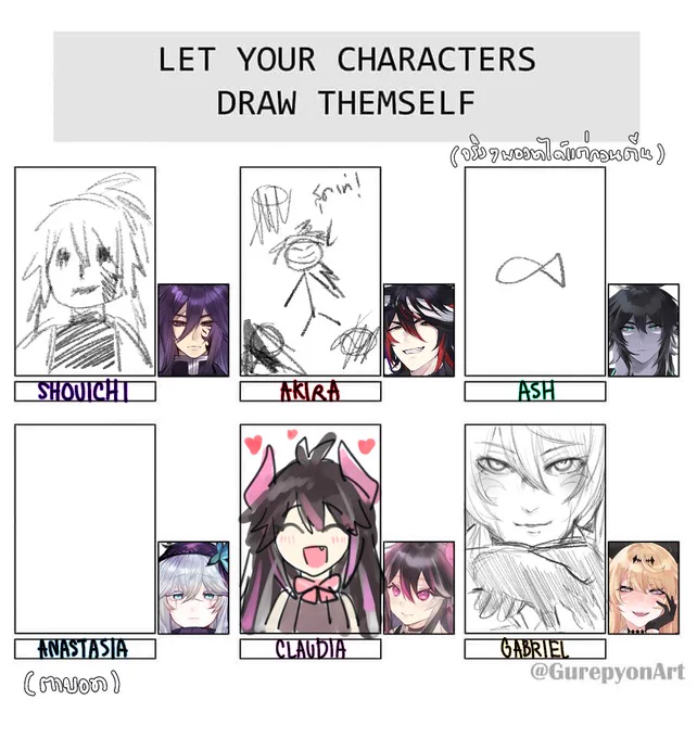 my oc with their masterpieces 