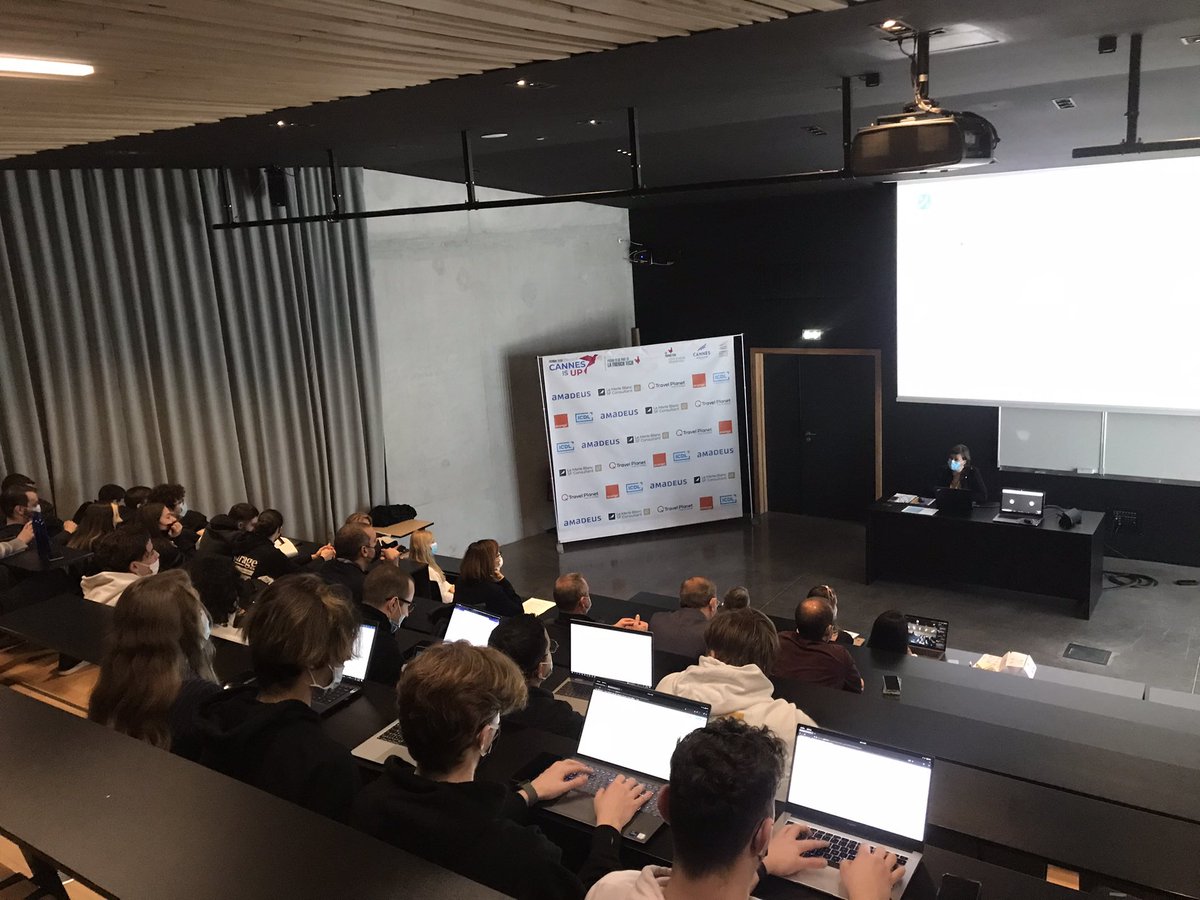 CannesIsUp's tweet photo. Lancement du Hackathon #TechForTourism 2ème édition au Campus @CBastideRouge #Cannes 

En intro une conférence inspirante avec #CannesData @amadeus4dev #4Event 

Avec des étudiants de @EpitechNice @Bristol__TV @AmadeusNice #UCA 

@villecannes @CACPLOfficiel @davidlisnard https://t.co/0g9dhGzcpj