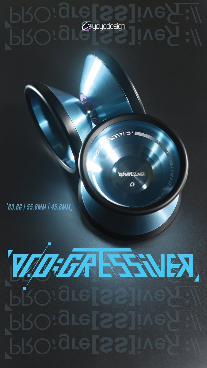 C3yoyodesign's tweet photo. C3 the latest high-end model 「Pro:gre[SS]iveЯ://」

At 63.6g available for speedy style playing, bold SS rim for stable control and powerful spinning.

63.6g / 55.8mm / 45.6mm

The outstanding performance may give you ultimate experience.

#c3yoyodesign #c3progressiver #ヨーヨー https://t.co/yff38tW4hd