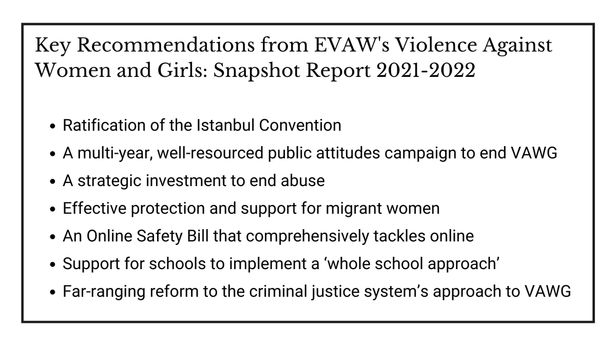 Just launched: @EVAWuk's #VAWGSnapshot report, looking at men's violence against women and girls and the UK government's response in the last year.

Download it now 👉 bit.ly/3hv3qsT