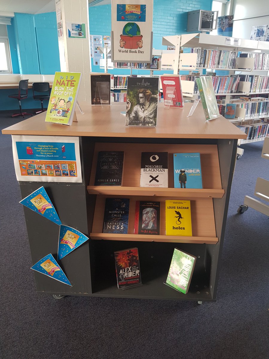 KpssL's tweet photo. To celebrate #WorldBookDay here is our book display in the library 
S2 enjoyed a scavenger hunt,and quizzes @KpssL
@kpss_english https://t.co/sJ62kP50j7