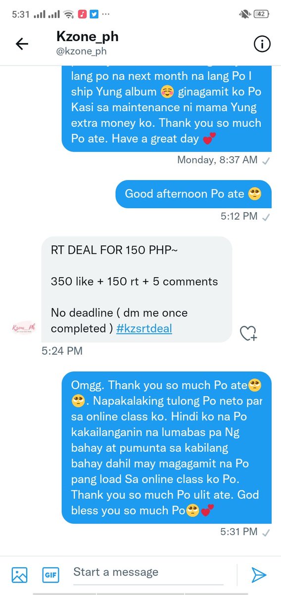ImchaeunssiKim's tweet photo. Hello Po🥺
I've got a rt and like deal ate from @kzone_ph. This challenge was dedicated to my load for my online class. Pa help Po ako para Po sa Magagamit Kong allowance para Po sa internet ko. Thank you so much Po ate @kzone_ph 🥺 advance TYSM to everyone 💕

#kzsrtdeal 💕 https://t.co/jHc2apOEiq