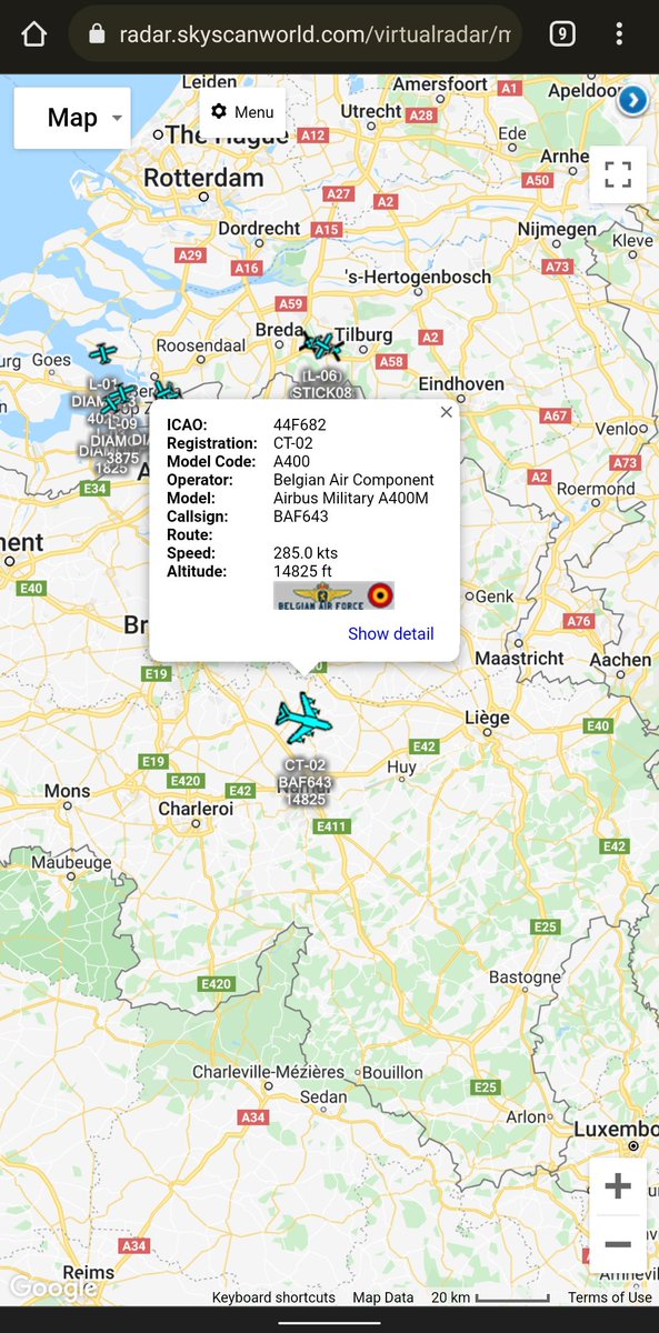 scan_sky's tweet photo. Belgian Air Force ๐ง๐ช - Airbus A400M - CT-02 - #BAF643
Routing To Rzeszรณw-Jasionka Airport ๐ต๐ฑ https://t.co/s6Njxd5YUP
