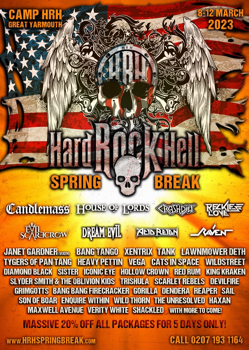 HRH MAG (@hrhmag) on Twitter photo WHO'S READY FOR SPRING BREAK?! ๐
Fancy a chance at some FREE PASSES? ๐
This mighty line-up includes performances from <a href="/candlemass/">Candlemass</a> #HouseofLords <a href="/crashdiet_org/">CRASHDรET OFFICIAL</a> <a href="/RecklessLoveCom/">Reckless Love</a> #Vixen's Janet Gardner & many, MANY more...
Don't miss out! Enter NOW ๐ hrhspringbreak.com/competition WHO'S READY FOR SPRING BREAK?! ๐
Fancy a chance at some FREE PASSES? ๐
This mighty line-up includes performances from <a href="/candlemass/">Candlemass</a> #HouseofLords <a href="/crashdiet_org/">CRASHDรET OFFICIAL</a> <a href="/RecklessLoveCom/">Reckless Love</a> #Vixen's Janet Gardner & many, MANY more...
Don't miss out! Enter NOW ๐ hrhspringbreak.com/competition