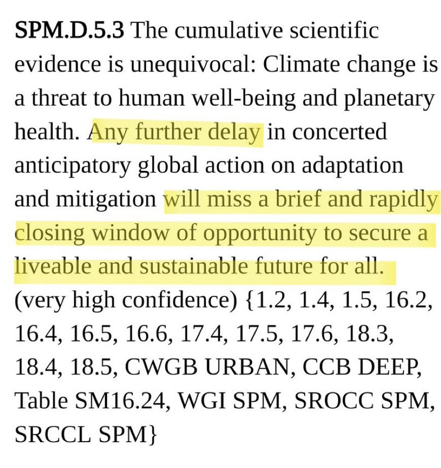 The last sentence in the latest #IPCC report sums it all. Doesn’t it?