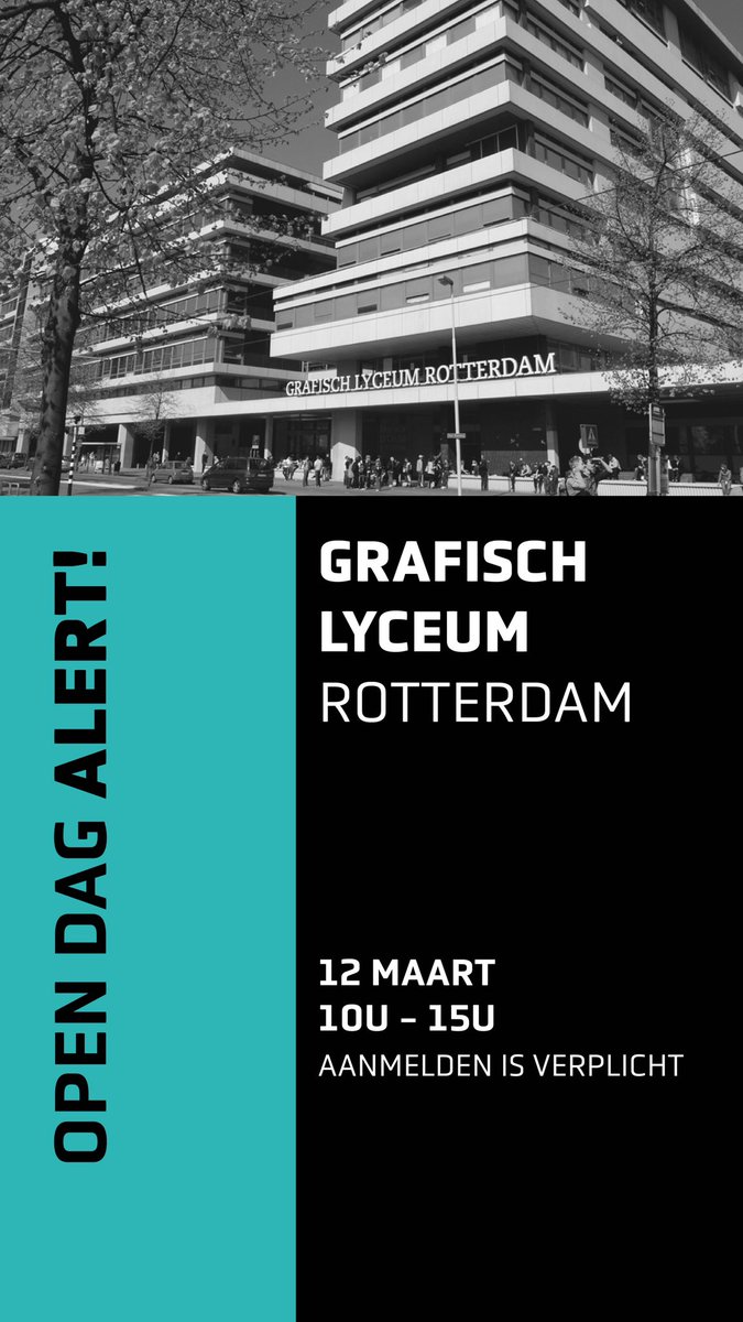 OPEN DAG ALERT | <a href="/GLR_tweets/">Grafisch Lyceum Rotterdam</a> Grafisch Lyceum Rotterdam. Wil jij later in de muziek werken maar niet als muzikant? Neem dan een kijkje bij de opleiding 'podium- en evenementen technicus' of 'AV-specialist'. 

Aanmelden kan hier ⬇️
glropendagen.nl/12maart