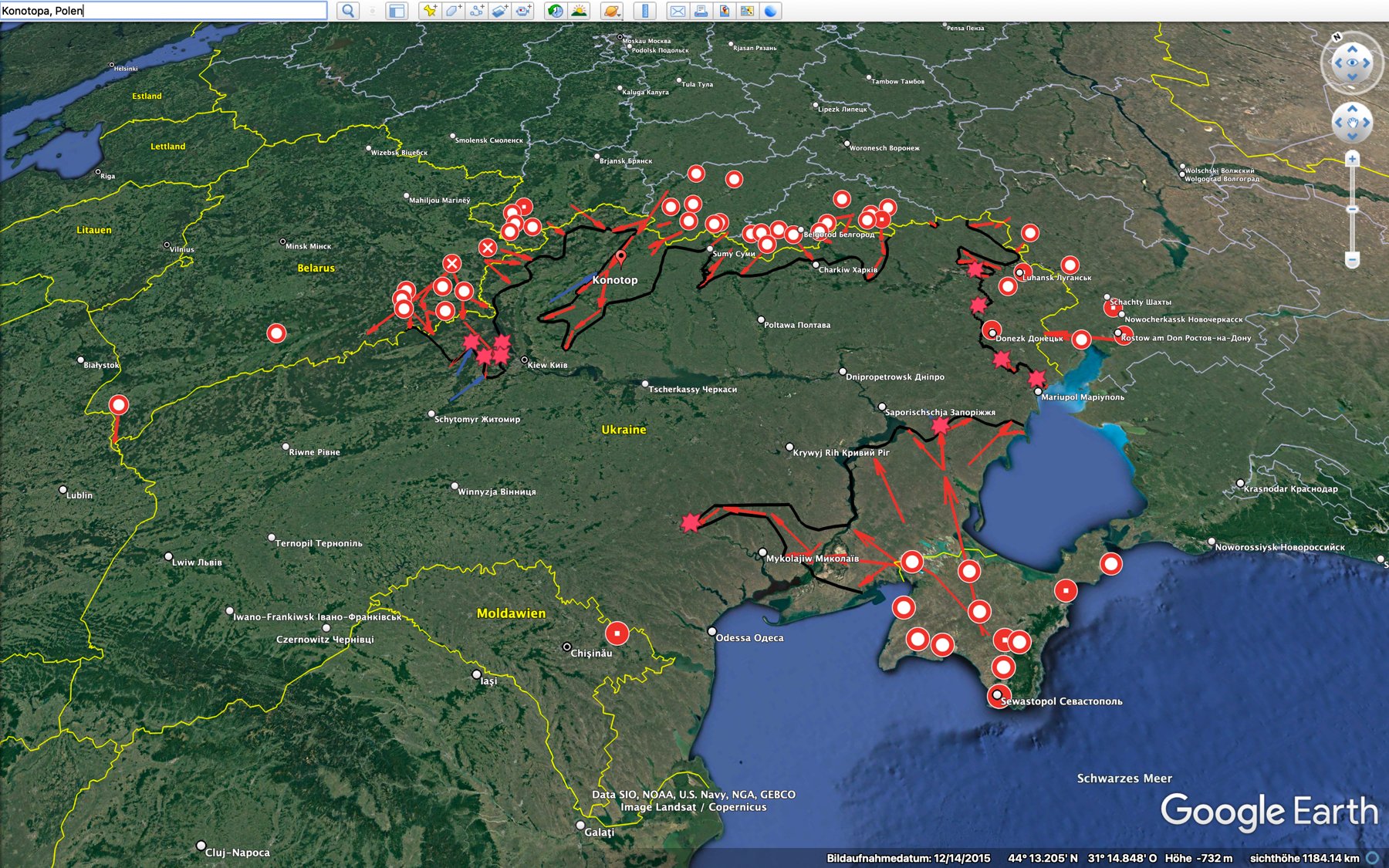 Tim Pritlove on Twitter: "There is constantly updated map of the Russo-Ukrainian War on Google 