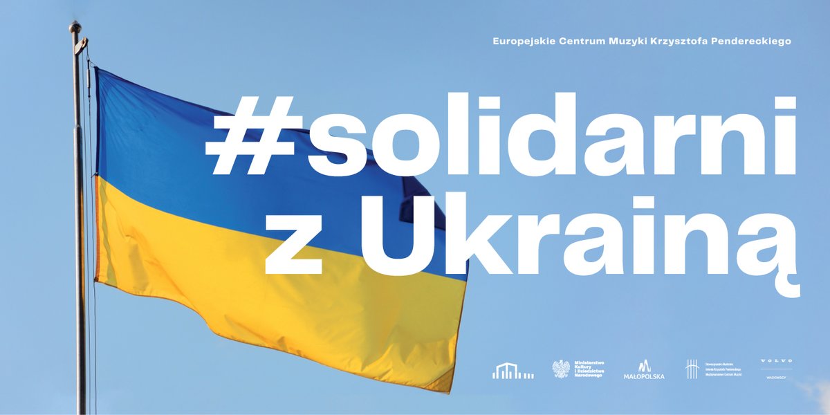 Koncert charytatywny #solidarnizukrainą 6 marca 2022 o 19:00 w <a href="/PendereckiCente/">Europejskie Centrum Muzyki K.Pendereckiego</a> WSTĘP WOLNY!
Przed koncertem kwestujemy na rzecz uchodźców z Ukrainy <a href="/UKRinPL/">Ukraine in Poland</a> 🇺🇦
Rezerwacje rezerwacja.penderecki-center.pl/wydarzenie/230…

#penderecki #concert #Ukraina #lusławice #PomocUkrainie #solidarnizukraina