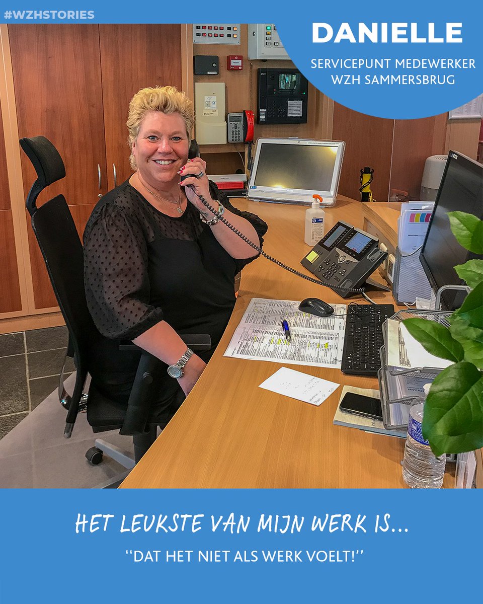 ''Het is een feestje om iedereen te mogen verwelkomen, zo goed mogelijk te helpen en een gezellig praatje met ze te maken. Zo heb ik plezier in mijn werk en gaat iedereen weer met een fijn gevoel naar huis.'', aldus Danielle, Servicepunt medewerker WZH Sammersbrug.
#WZHstories
