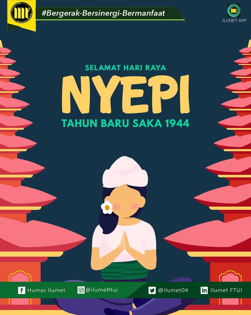 ilumetftui's tweet photo. ILUMET FTUI mengucapkan 

Selamat Hari Raya Nyepi
Tahun Baru Saka 1944

bagi teman-teman metalurgi yang merayakan. 

—
ILUMET FTUI 2021-2024

#DTMMFTUI
#ILUMETFTUI https://t.co/ymK7jwTICh