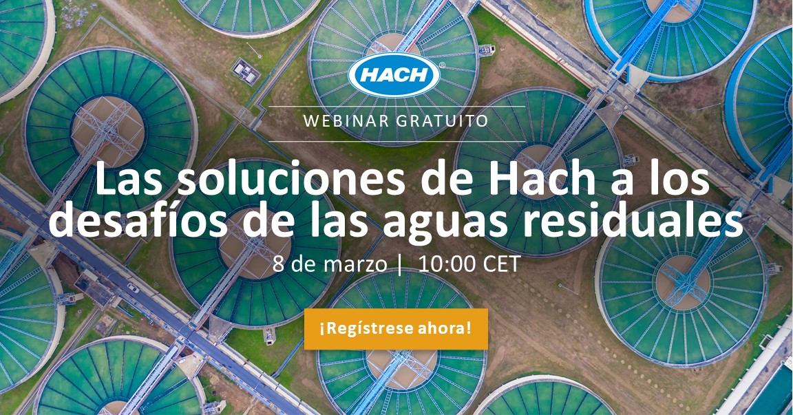 Nuevo #webinargratuito sobre "Las  soluciones de #Hach a los desafíos de las aguas residuales" (en inglés).

ow.ly/fgn350I8Qcp

#freewebinar #aguasresiduales #wastewater #solucionestecnológicas
