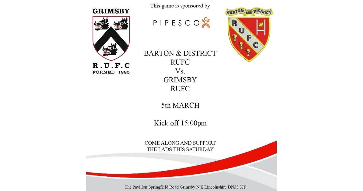 Bartons upcoming match this Saturday 05.03.22
pitchero.com/clubs/bartondi…