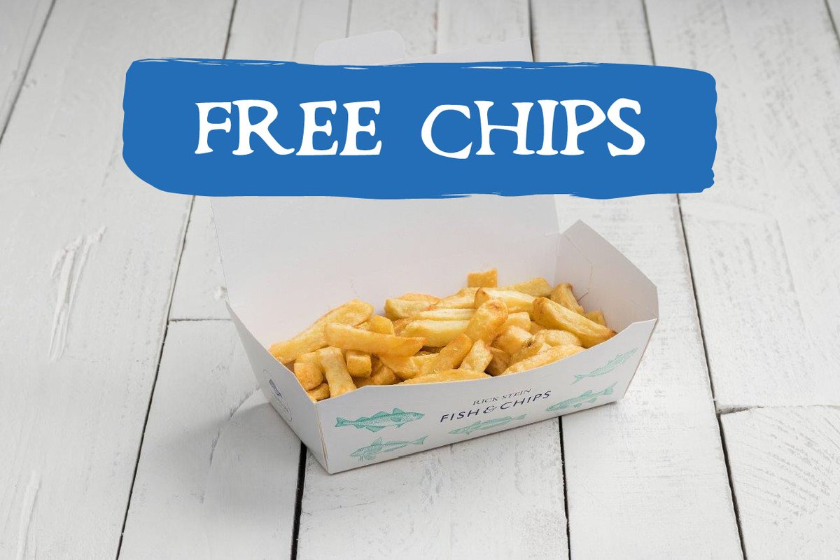 🍟 Stop by to say hello between 12pm and 8:30pm today to enjoy a portion of chips on us 🙌🏻

Use code: 'freechipstoday' when you order on the Rick Stein App.

Ben and our team hope to see you later. 👋
