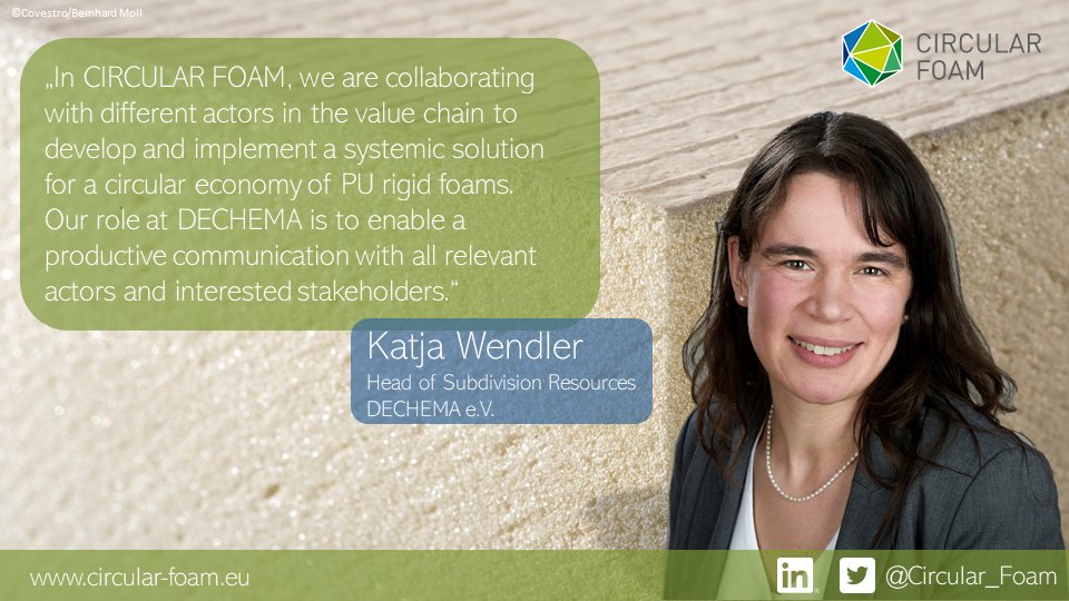 We at #DECHEMA are looking forward to communicating the project progress and results of the exciting <a href="/Circular_Foam/">EU-project CIRCULAR FOAM</a> project to interested stakeholders.
More Info: circular-foam.eu
#CircularEconomy #FullyCircular