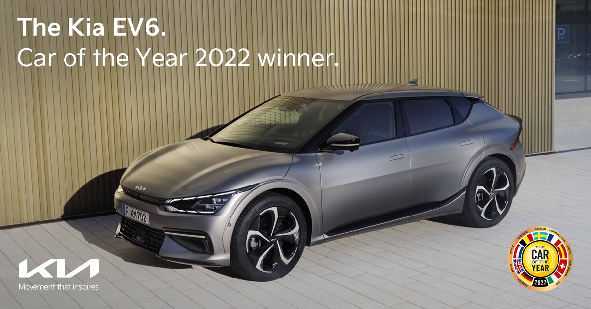 KiaPhilippines's tweet photo. We are humbled to be named Car of the Year in the prestigious 2022 European Car of the Year (COTY) awards.

A first of many more to come.

https://t.co/Sbt7EIEMeg

#Kia #MovementThatInspires #KiaSustainability #KiaEV6 https://t.co/IAy1XiuRFQ