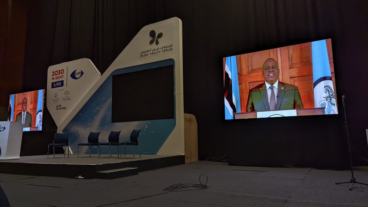 President Masisi of #Botswana addressing #IAPB 2030 Live In Sight inviting everyone to improve the quality of life of school going children #SocialTransformation by implementing comprehensive #SchoolEyeHealth programmes @peekteam @ICEH_LSHTM @IAPB1