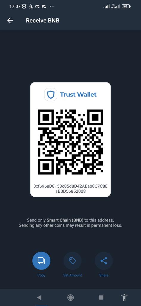 Sonuta4's tweet photo. @Found99_ Bnb smart chain https://t.co/9BHqzbG8C3