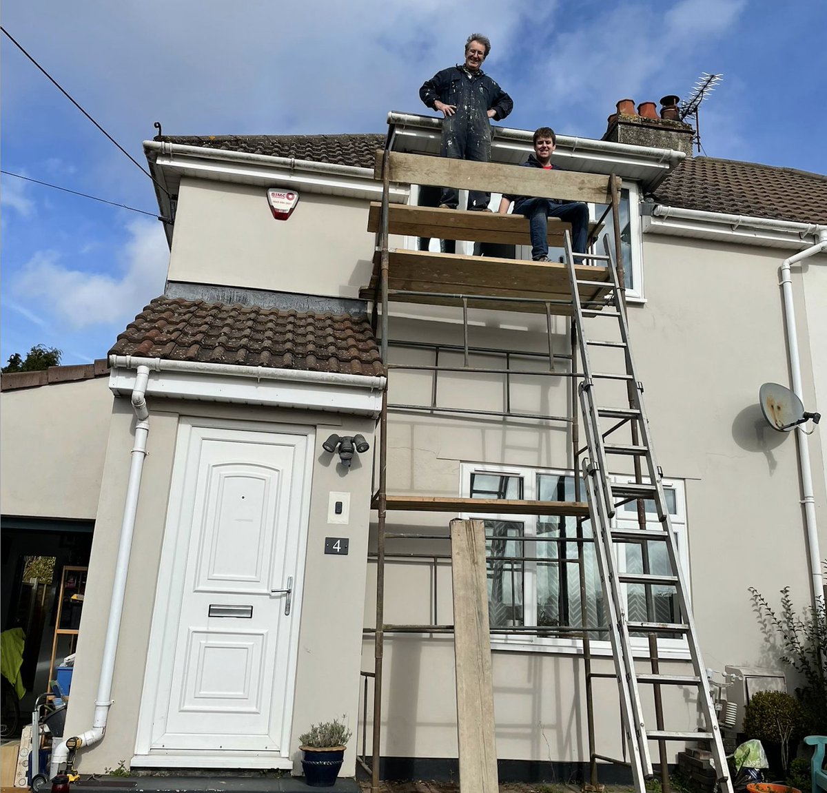 ClimateDann's tweet image. Significant and under-reported negative impacts of #StormEunice - having to spend more time with the parents to fix storm-damaged roof.