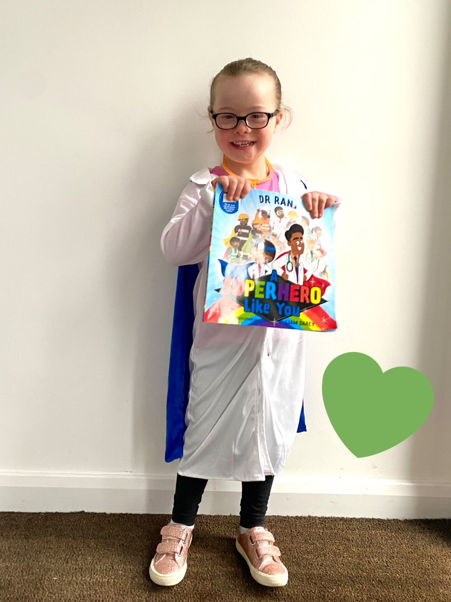 Today Sophie has gone to school dressed as her favourite character Lily from her favourite book A Superhero Like You by <a href="/DrRanj/">Ranj Singh</a> and it really is a super awesome book #WorldBookDay