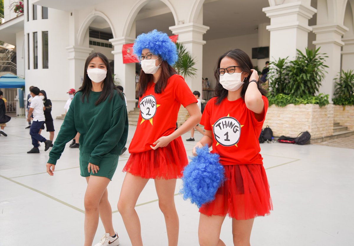 BISHCMC's tweet photo. Today we celebrated #WorldBookDay across all 3 of our #BISHCMC campuses. Students and teachers took to fancy dress of some of their favourite characters, and there were several activities happening across our classrooms &amp; libraries. https://t.co/7JKz8zwGeg