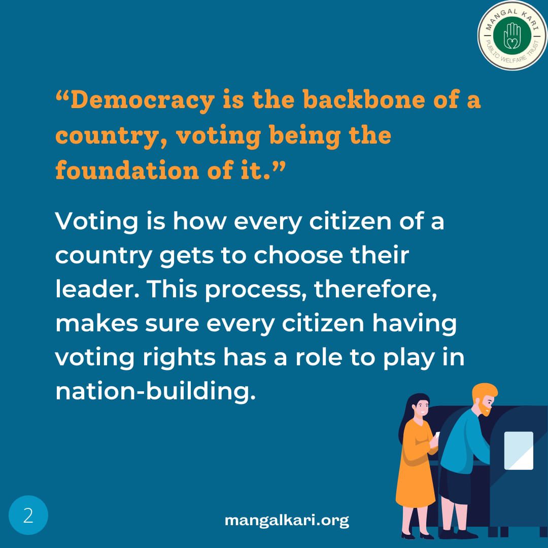 MangalkariT's tweet photo. Democracy is what makes a country truly free.
Here’s the importantance of democracy.
#democracy #india #ngo #mpwt #politics https://t.co/UlT48h8yGk