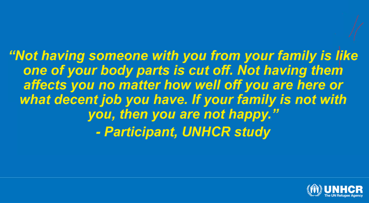VOICESNetworkUK's tweet photo. Zainnab from @UNHCRUK talks about how refugee family reunion can help to:
- bring back some sense of normality
- ease trauma
- enable integration into new society
We all need our families. 🧡
#EveryRefugeeMatters https://t.co/EpKAXAMi54