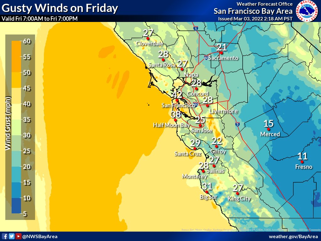 NWS Bay Area 🌉 on Twitter "⚠Hold on to your hats...it's going to get