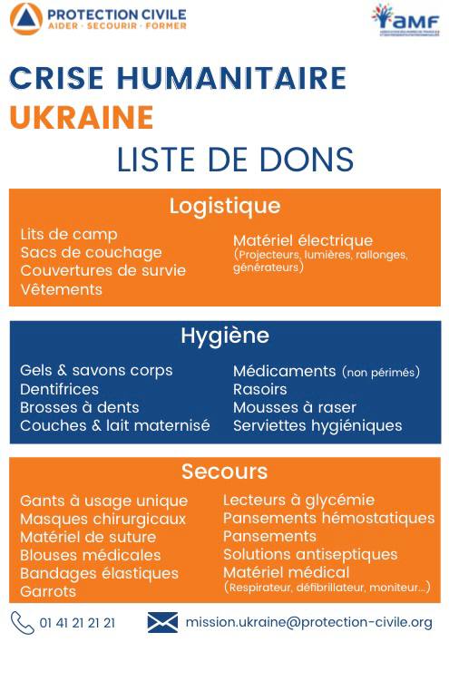 La #VilleErstein se mobilise pour la Population Ukrainienne. Ouverture d'une #collecte de #produits de première #nécessité et d'hygiène dès ce jeudi 3 mars à la Mairie d'Erstein aux horaires d'ouverture. 

 #ProtectionCivile #RegionGrandEst #Prefet67
