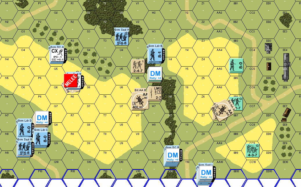 franjo_bf's tweet photo. S13 Priority Target. Final T2 alemán. Los Fallschirmjäger de @cherifoscarino quieren silenciar los Bofors AA británicos frente a un puñado de aussies y de griegos bisoños. Un turno y medio y ya podemos escribir un relato del enfrentamiento. Qué gran juego. Partida ladder #ASLSK. https://t.co/Ye7TF6horE