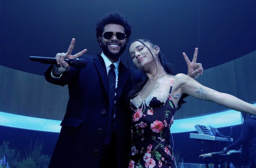 PopCrave's tweet photo. “off the table” by #ArianaGrande &amp; @TheWeeknd has reached 100 MILLION streams on Spotify. It’s Grande’s 72nd and The Weeknd’s 79th song to achieve this. https://t.co/lc3iYG7SR2
