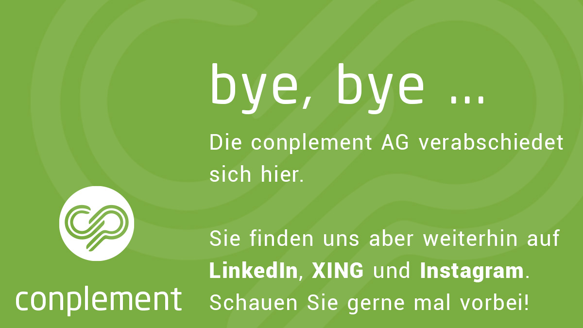conplementAG's tweet image. Wir verabschieden uns hier, da wir diesen Kanal nicht mehr aktiv nutzen 👋. Sie wollen trotzdem keine Neuigkeit verpassen 🤓? Besuchen Sie uns gerne auf:

LinkedIn:  linkedin.com/company/conple…
XING: xing.com/companies/conp…
Instagram: instagram.com/conplementag/?…
