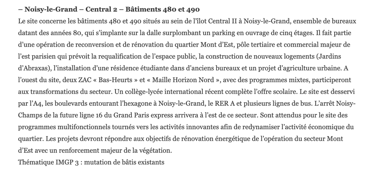 Hier avec <a href="/patrick_ollier/">Patrick OLLIER</a> pour la présentation des sites retenus pour IMGP 3.
Heureuse que les bâtis 480&amp;490 de l’îlot Central II, ensemble de bureaux datant des années 80, aient été retenus dans le cadre de l'opération de reconversion et de rénovation du quartier Mont d’Est.
