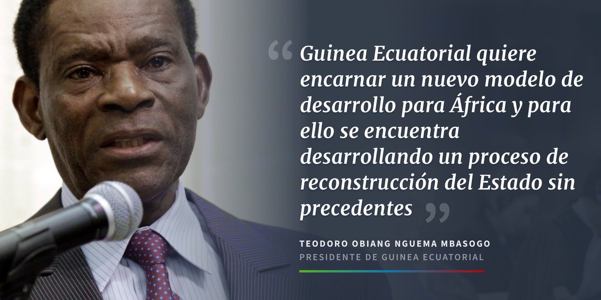 Embajador_CNN's tweet photo. Estoy totalmente de acuerdo con estas declaraciones de mi Presidente, ¿y vosotros? #GuineaEcuatorial tiene todo para convertirse en el referente regional por excelencia en #Africa.

#desarrolloeconómico #progreso https://t.co/U7ywJVlEsD