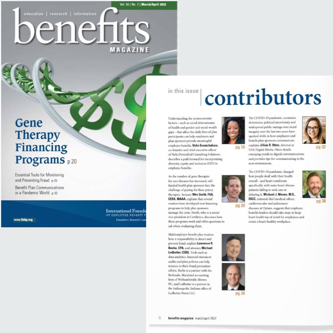 Happy to have contributed to the most recent edition of Benefits Magazine - speaking specifically to what DE&amp;I in benefits actually means. It has to be more than just "check-the-box" if we are serious about closing gaps in health and wealth. 

#DEI #ESG #IFEBP #SDOH