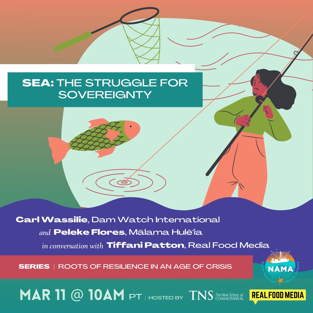 The struggle for sovereignty isn't just on the land—it extends to our waterways. Next week, Carl Wassilie of @DamWatchInt & Peleke Flores of Mālama Hulēʻia joins us to talk about the oft-overlooked part of our food system: the sea. Register now! tns.commonweal.org/events/wassili…