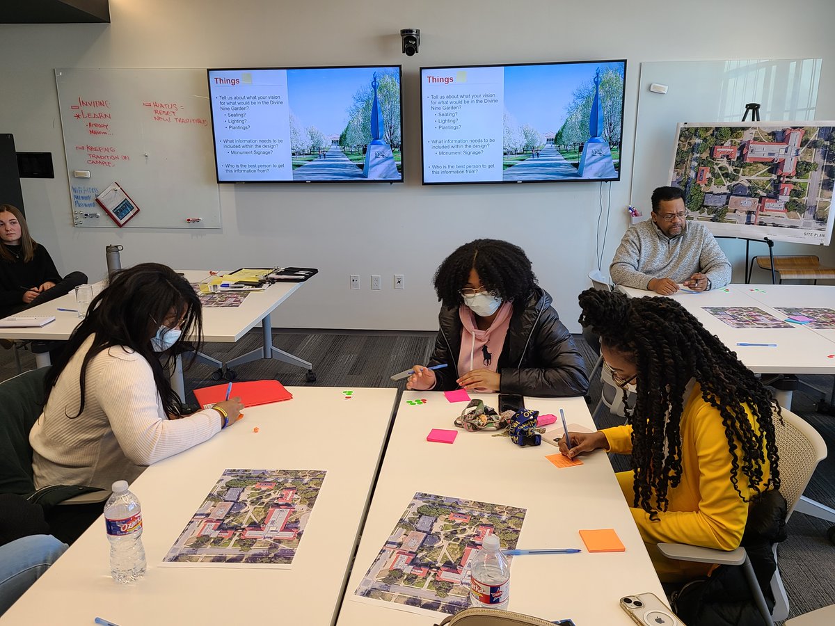 We had a great time hosting <a href="/UMKC/">UMKC</a> students in our Kansas City office this past week. Creative minds came together to help envision how to honor the contributions of the African American Greek organizations and the Divine Nine throughout history. <a href="/UMKCGreeks/">UMKC Fraternity & Sorority Affairs</a> #wedesignthefuture