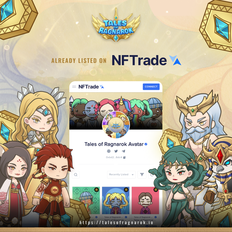 talesofragnarok's tweet photo. 🎉 NFT Avatar already verified on NFTrade
@NFTradeOfficial

So excited about our new NFT Marketplace. For people who got our NFT Avatar. We hope you enjoy ❤️

Check now on NFTrade >> https://t.co/oe5fbAzufL

#BSC #GameFi #PlayToEarn #Talesofragnarok #NFTrade #NFTAvatar #NFTMarket https://t.co/kGuk0aFBlG