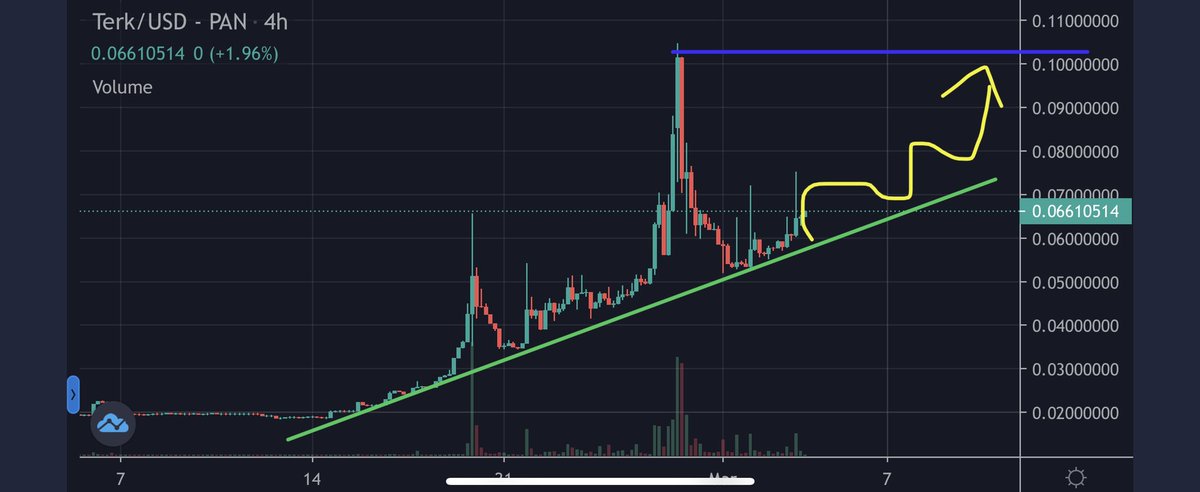 Unless it breaks this trend line, it will fly to $0.1. Let's go to the moon together. 🚀 $Terk