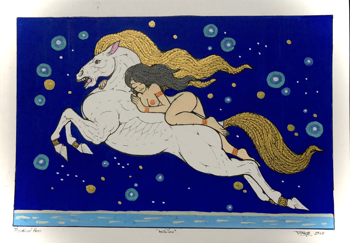 jil2ol3's tweet photo. หลับไหล
s 14.8x21 cm.
#drawing#pen#unipen#uniposca#create#creature#createdesign#ลายไทย#ลายไทยประยุกต์#horse#lady .,2022 https://t.co/n1D6Vt3JS7