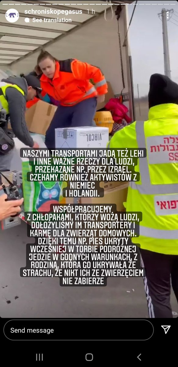 Actions4Animals's tweet photo. #Ukraine #HelpUkraine #animals #UkraineAnimals #dioz @kinga_valentino @ElitaAuto @domdyer70 @Act4AnimalsEU @DeborahMeaden the convoy goes towards Belarus/Ukraine border. There is help available in #Lviv area, no possibility to get to #Kyiv :( . https://t.co/bTfZkXWSXQ https://t.co/KGDqU4KxdQ