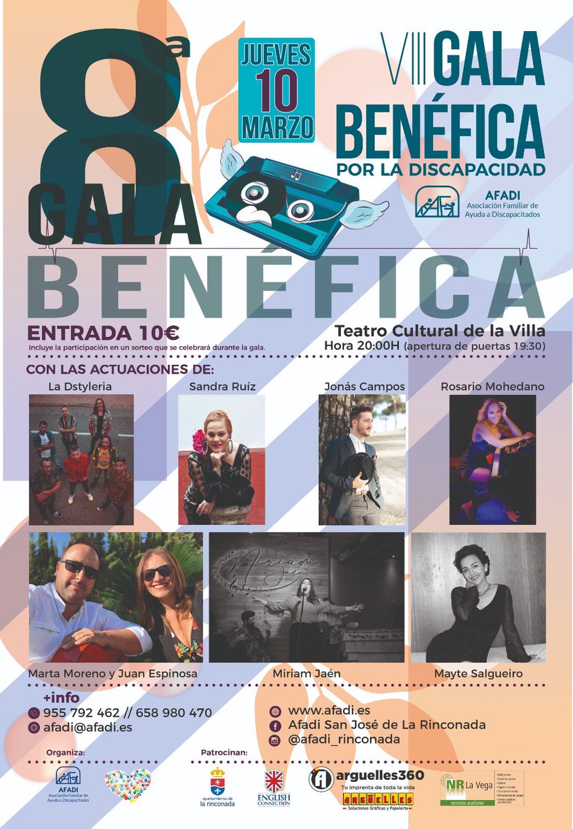 RosarioMohedano's tweet photo. @Afadi_Rinconada organiza el 10 de Marzo una gala benéfica donde feliz, estaré ayudando en todo lo que pueda,además de cantar algún que otro tema😉
Acompañadnos en una noche solidaria,nosotros la haremos mágica . #sanjosedelarinconada #Sevilla #gala #afadi https://t.co/4KPQFuH0VT